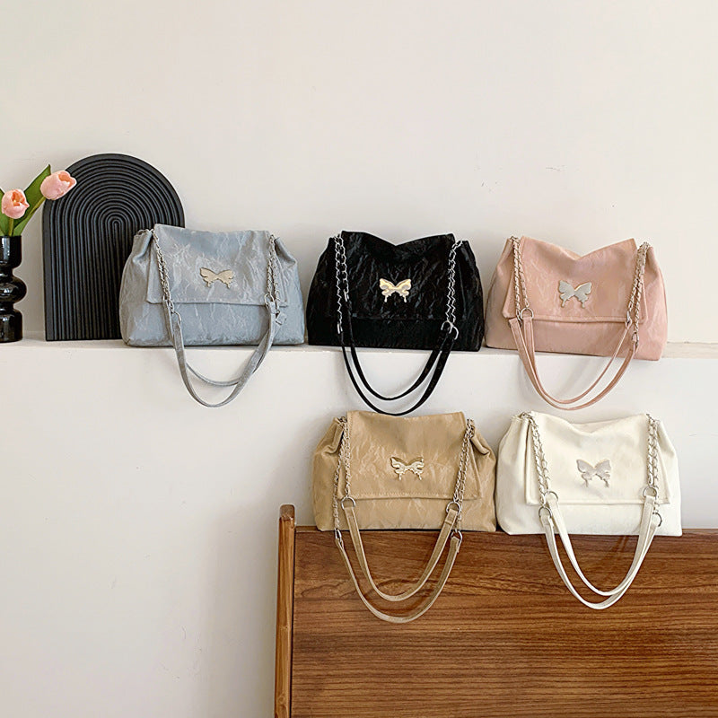 Chic Butterfly Accent Slouchy Handbag