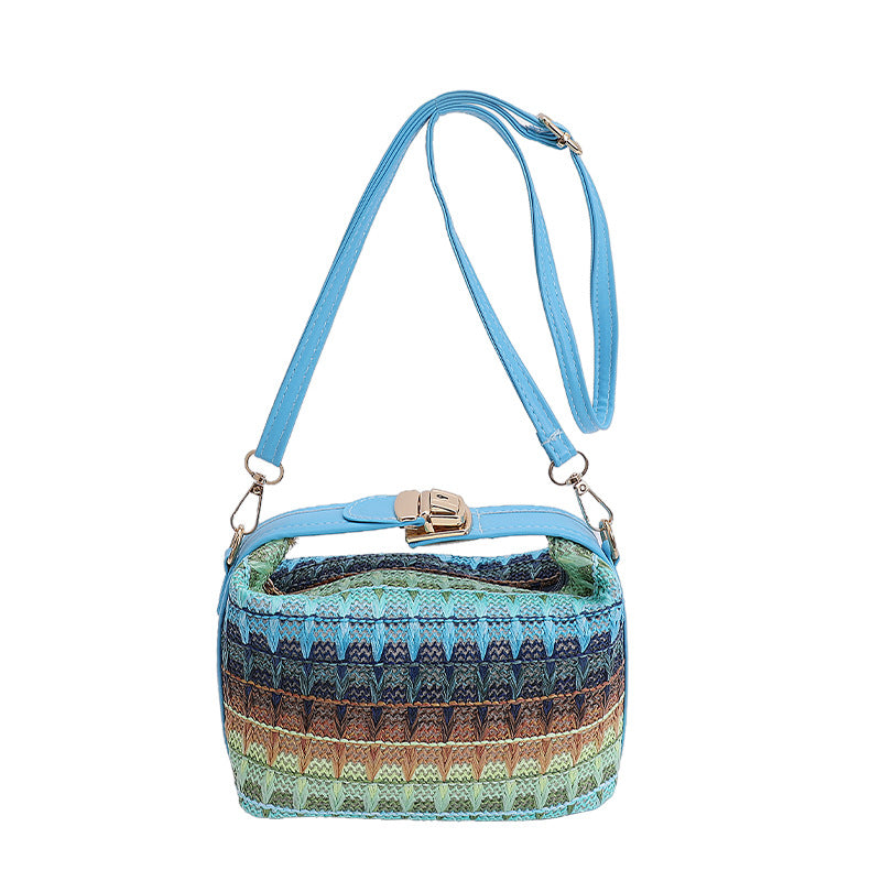Textured Handwoven Mini Crossbody Bag
