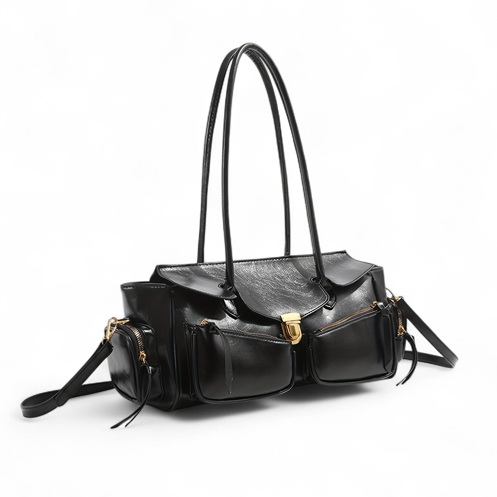 Retro Style Leather Handbag-dione couture20260420-Calm Wears-Black-Calm Wears