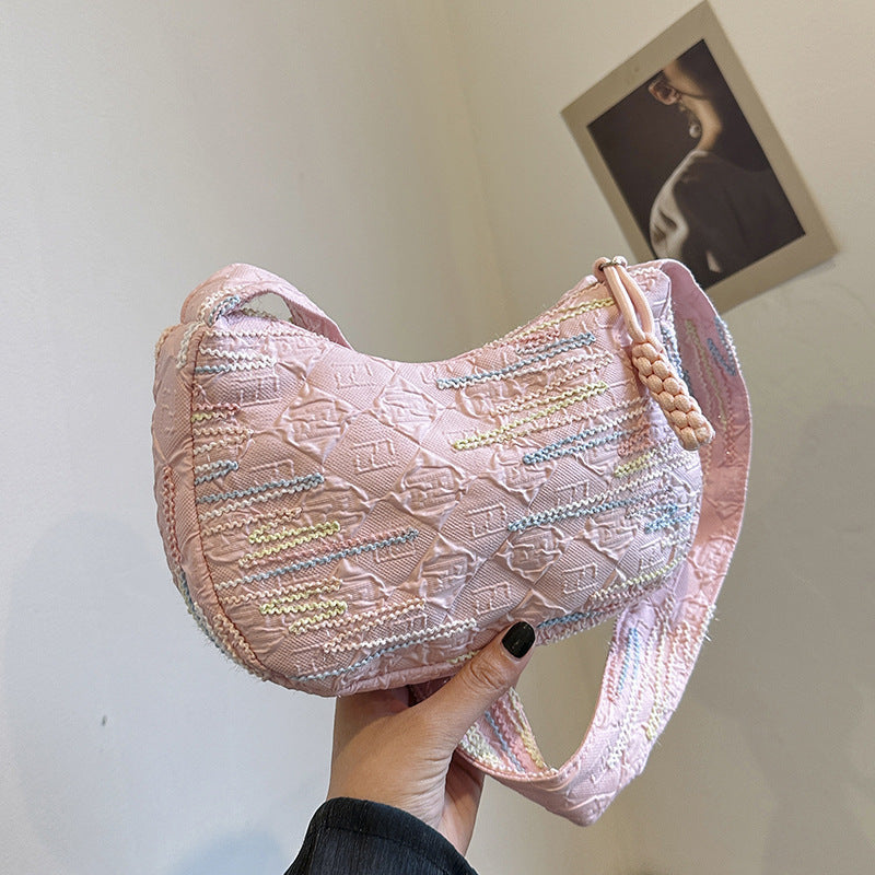 Textured Fabric Shoulder Bag