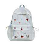 Playful Character Embroidered School Backpack