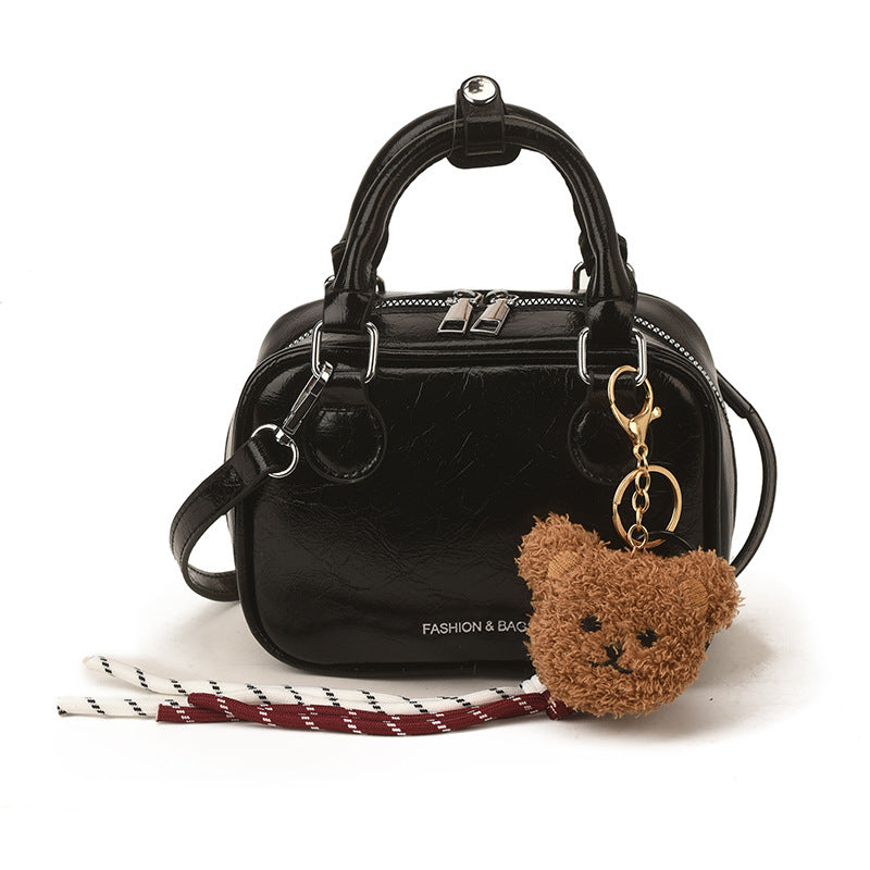 Ladies Mini Handbag with Cute Pendant-https://detail.1688.com/offer/1023673398930.html-Calm Wears-Black-nothing-Calm Wears