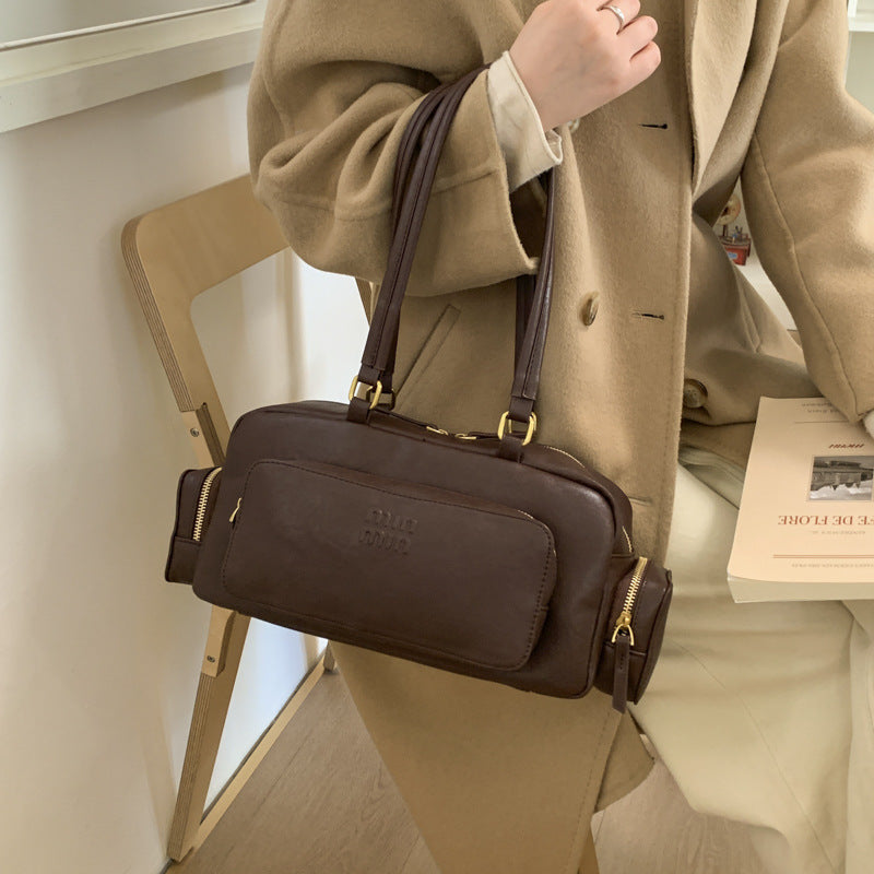 Women's elegant shoulder bag with practical organizer-https://detail.1688.com/offer/1001594782253.html-Calm Wears-Braun-nothing-Calm Wears