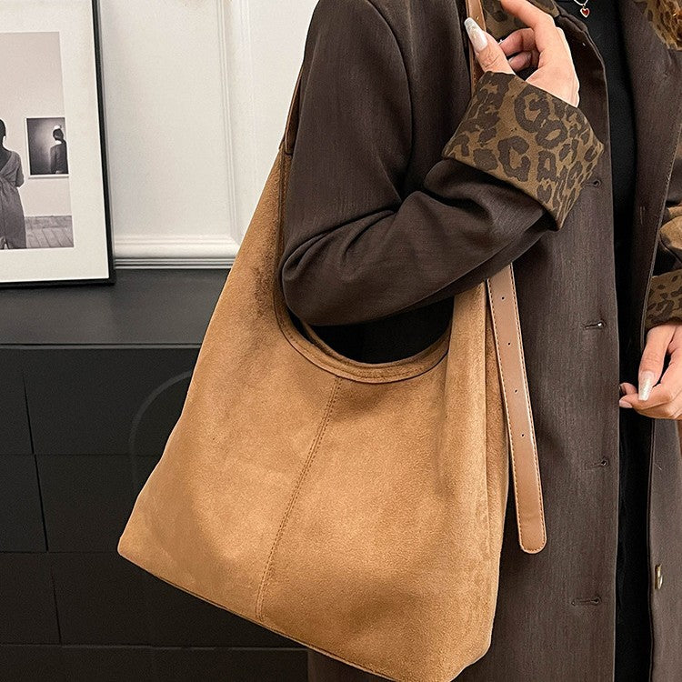 Soft Suede Hobo Shoulder Bag