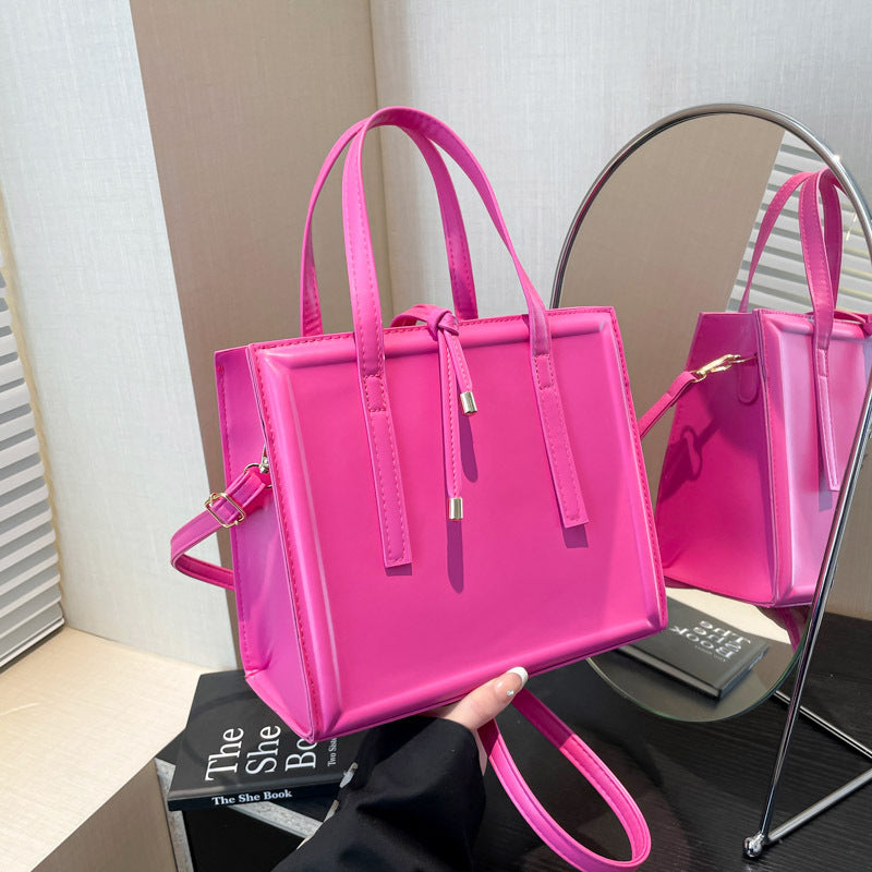 Women's elegant handbag in minimalist design with detachable shoulder strap-https://detail.1688.com/offer/920836037138.html-Calm Wears-Magenta-nothing-Calm Wears