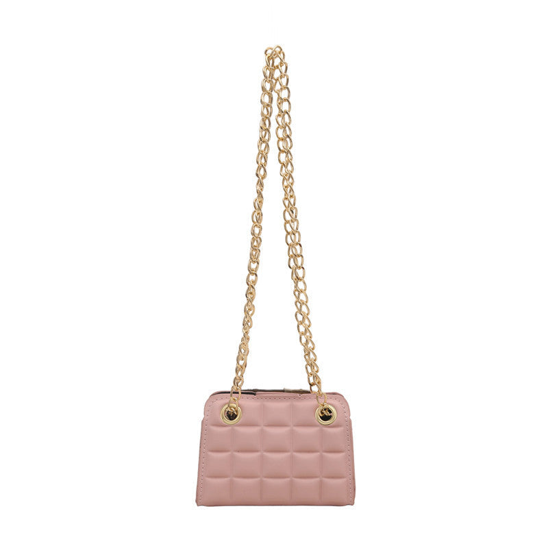 Women's fashionable mini handbag with exquisite chain accents