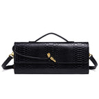 Embossed Snake Print Evening Clutch
