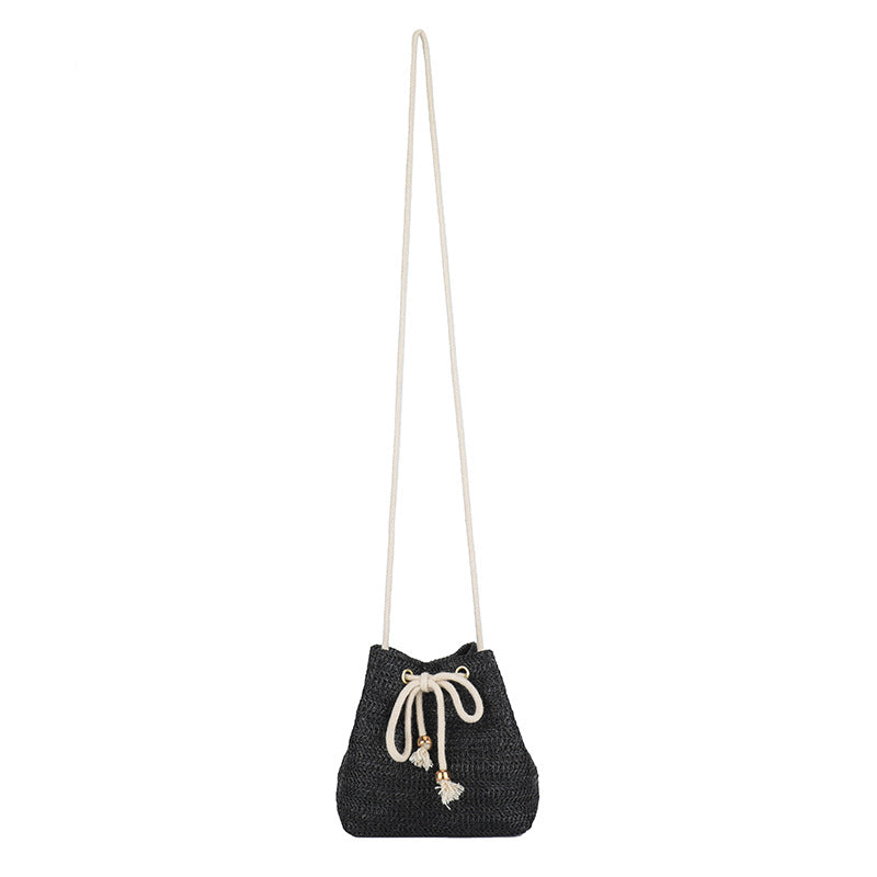 Bohemian-Inspired Woven Mini Drawstring Bag