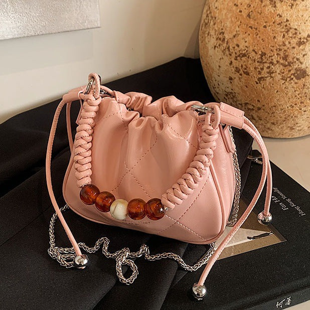 Ladies mini shoulder bag with decorative chain strap and trendy charm-https://detail.1688.com/offer/1026168776931.html-Calm Wears-Black-nothing-Calm Wears
