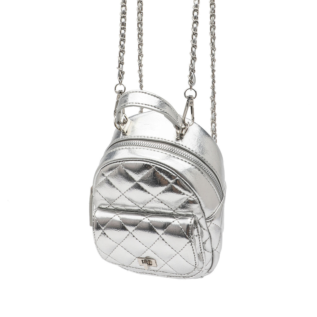 Quilted Metallic Mini Backpack