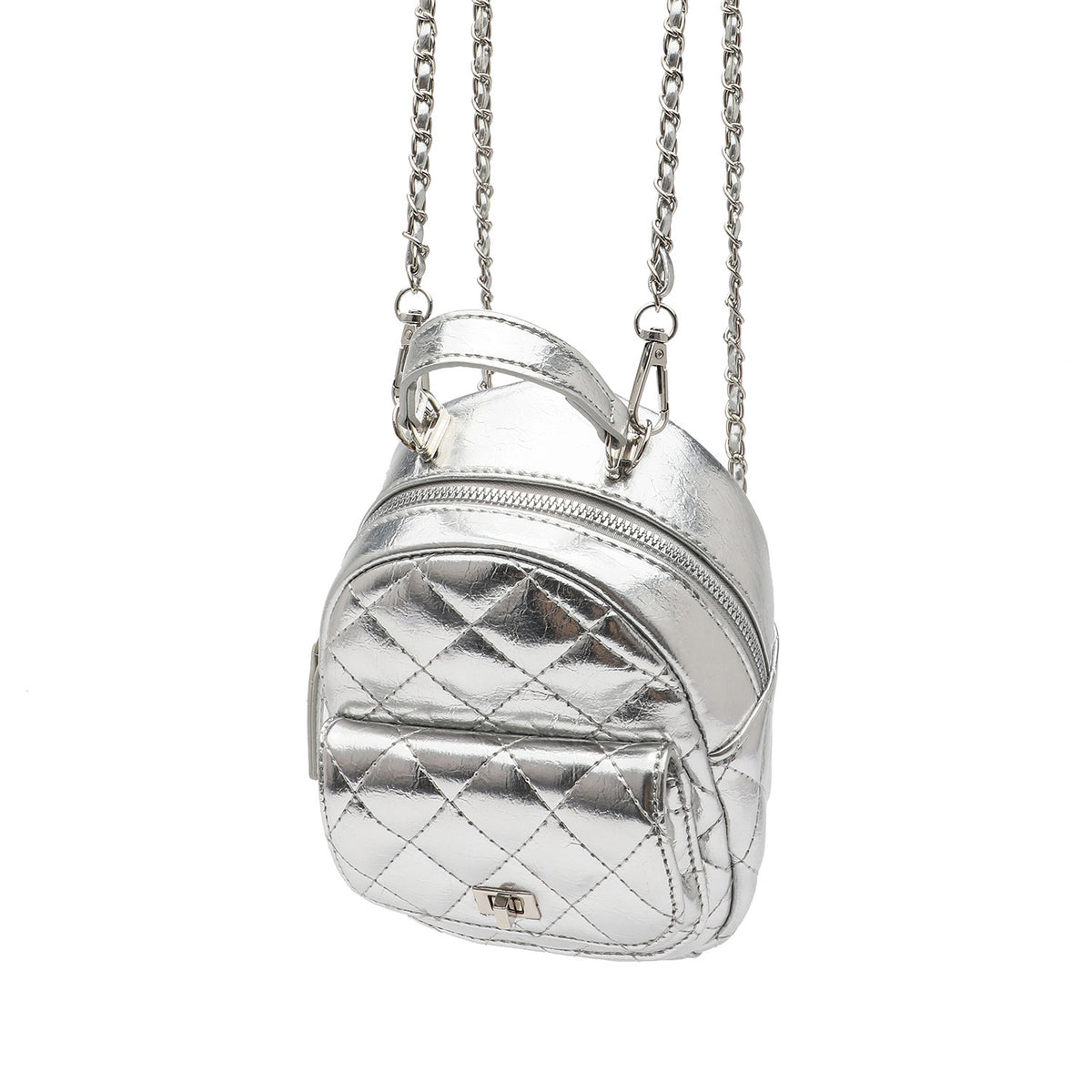 Quilted Metallic Mini Backpack