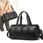 Premium Leather Weekender Duffel Bag