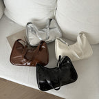 Vintage-Inspired Soft Patent Leather Handbag