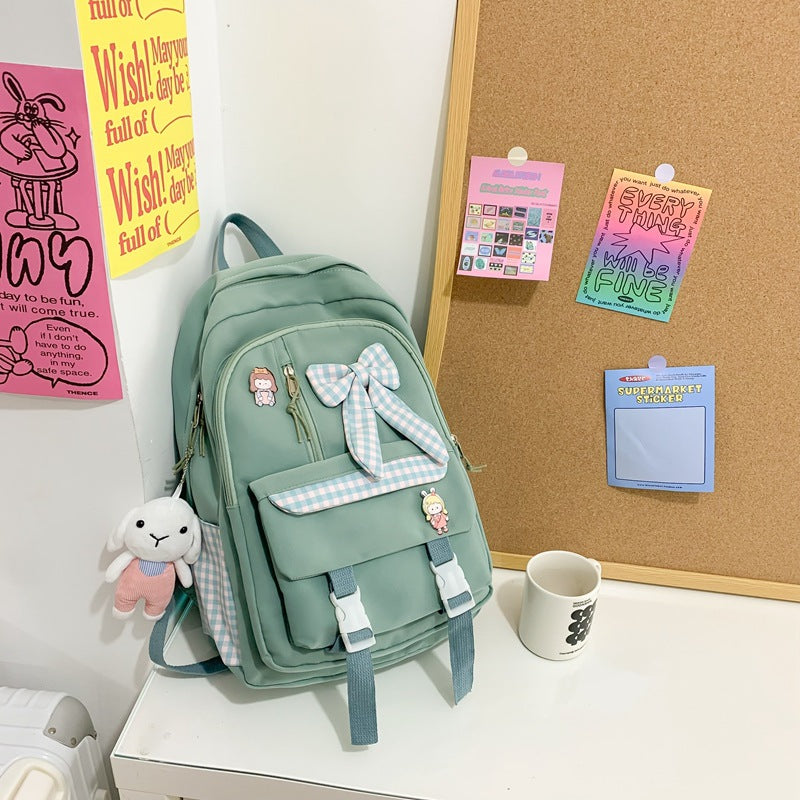Cute Cartoon-Themed School Backpack-https://detail.1688.com/offer/771911356732.html-Calm Wears-Green-Calm Wears