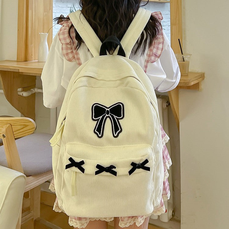 Backpack with Playful Ribbon Design