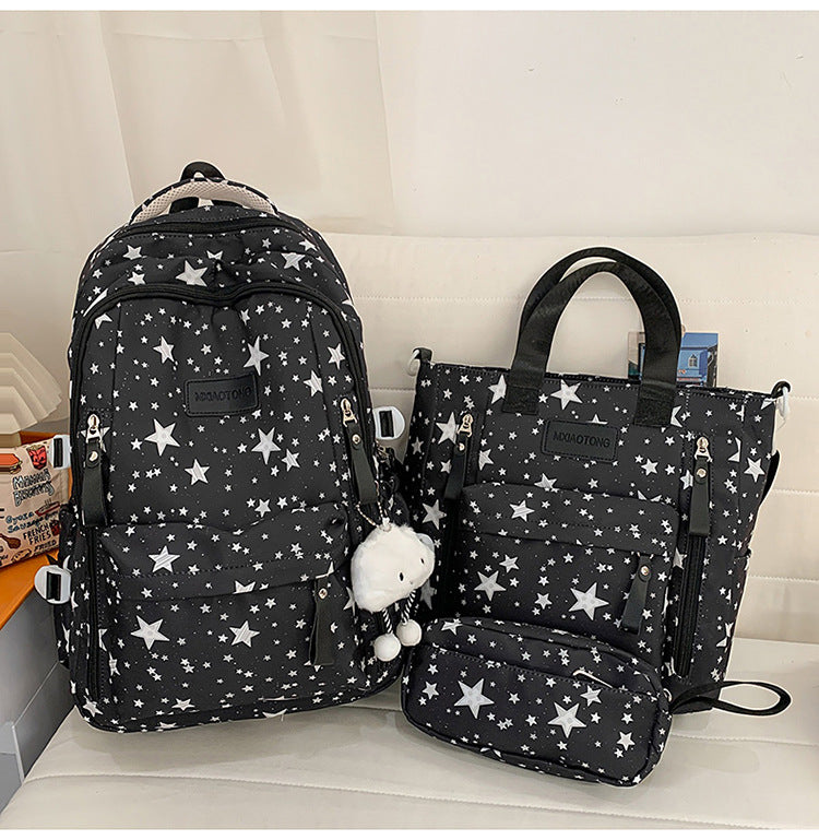 Star-Printed Multipurpose School Backpack and Tote Set