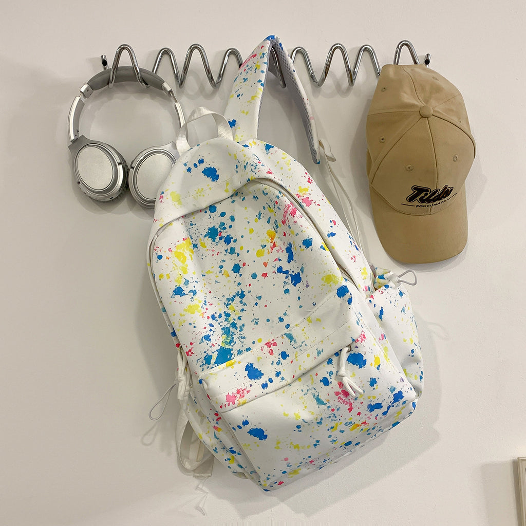 Artistic Splash-Patterned Backpack
