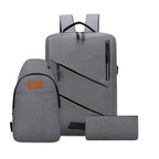 Multi-Compartment Sleek Backpack Set Calm Wears