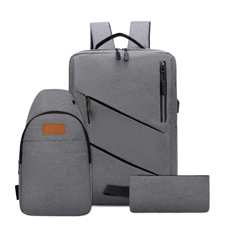 Multi-Compartment Sleek Backpack Set Calm Wears