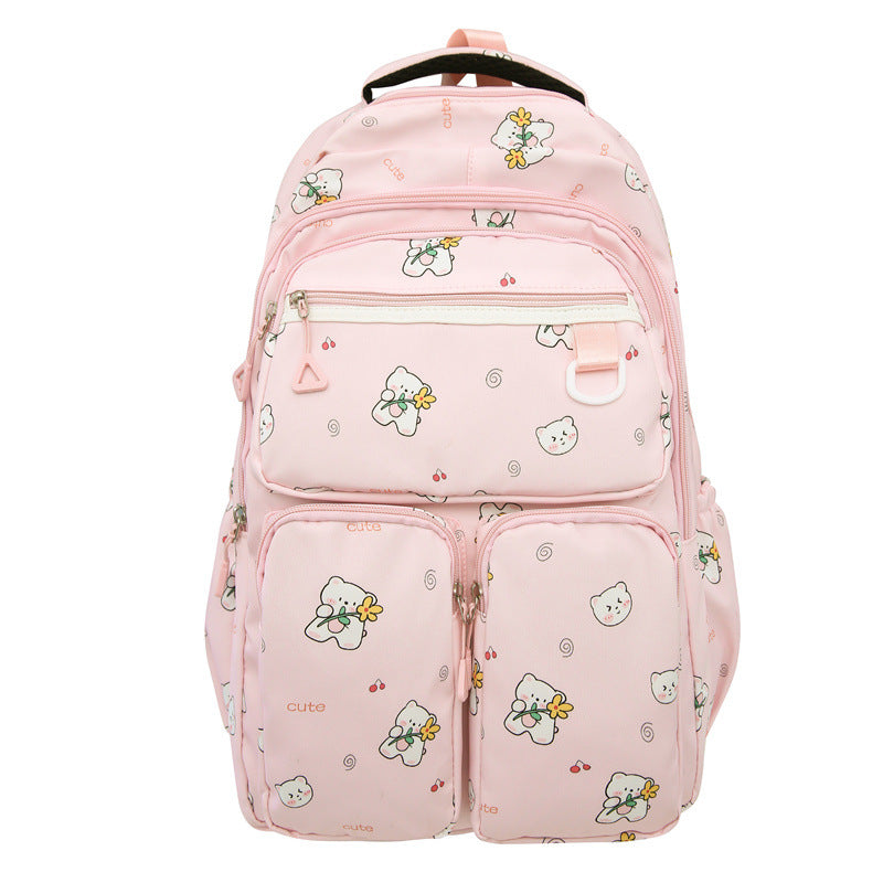 Plush backpack with playful animal motif