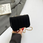 Elegant Quilted Velvet Crossbody Bag
