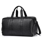 Travel bag made of high-quality leather with robust carrying handles
