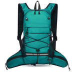 Sporty backpack with breathable mesh inserts and elastic carrying straps