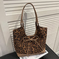 Women's tote bag with stylish leopard pattern and adjustable drawstring-https://detail.1688.com/offer/993474296938.html-Calm Wears-Khaki-nothing-Calm Wears