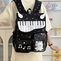 Piano-Themed Casual Backpack