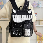 Piano-Themed Casual Backpack