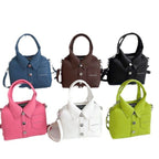 Ladies mini handbag in shirt design with adjustable shoulder strap