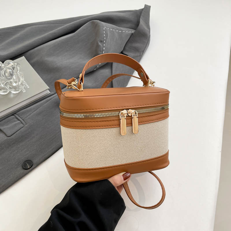 WoChic Leather and Fabric Crossbody Bag