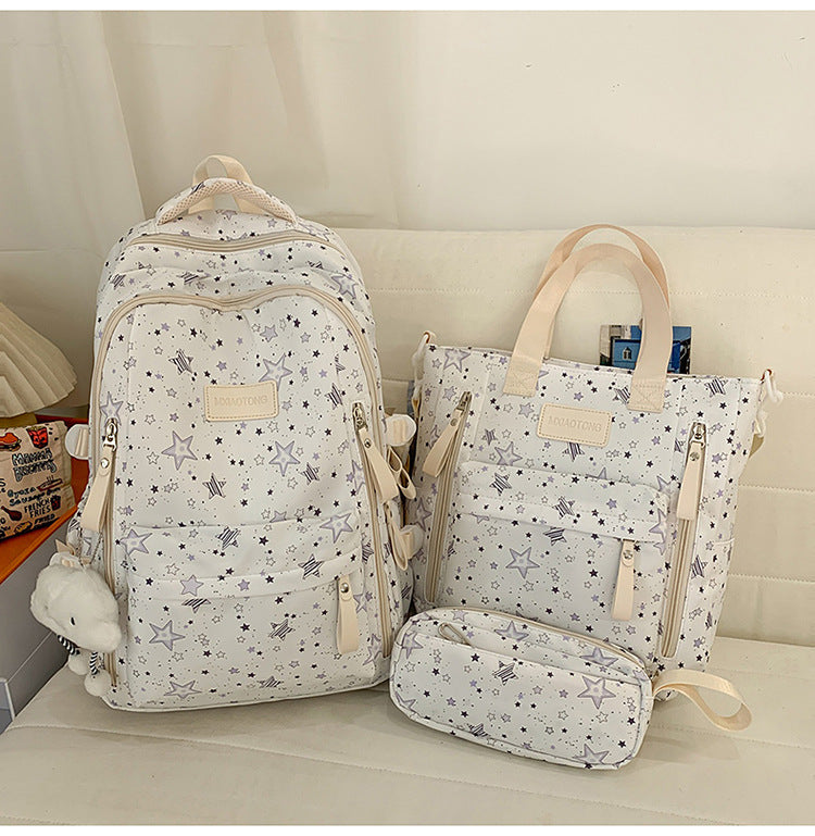 Star-Printed Multipurpose School Backpack and Tote Set-https://detail.1688.com/offer/1063014734050.html-Calm Wears-Off White-Calm Wears