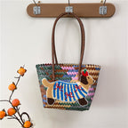 Shoulder bag with playful dog motif