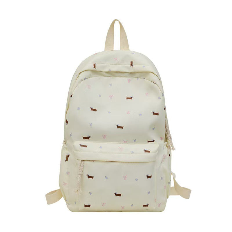 Backpack with Playful Dog Pattern