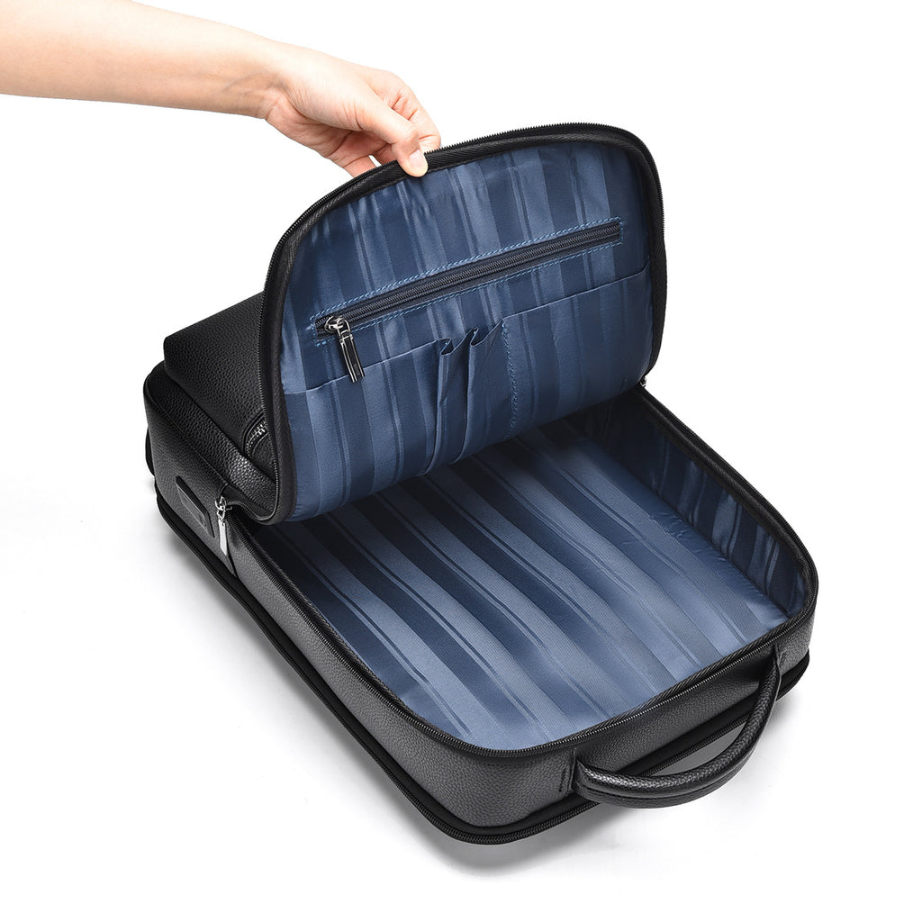Sleek Leather Laptop Backpack