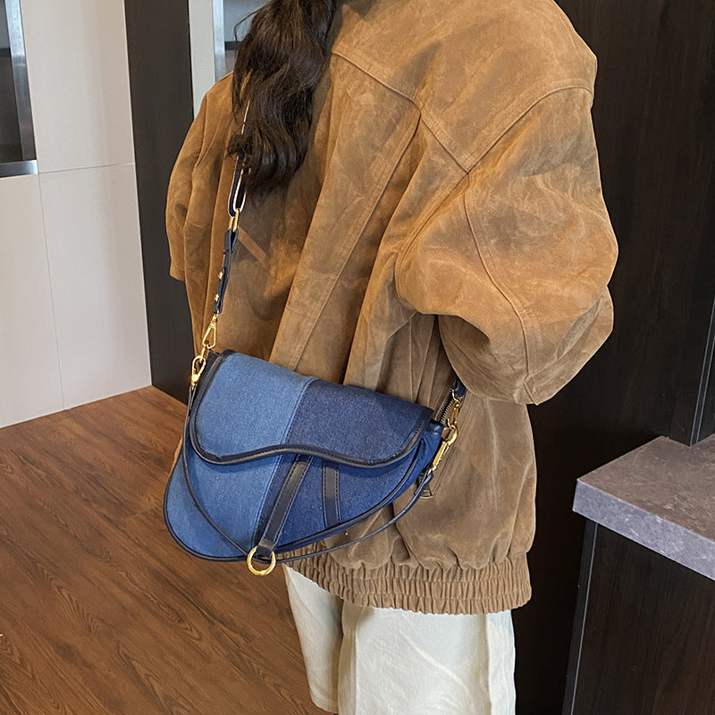 Women’s shoulder bag made of durable denim with adjustable shoulder strap-https://detail.1688.com/offer/982423176313.html-Calm Wears-Dark blue-nothing-Calm Wears