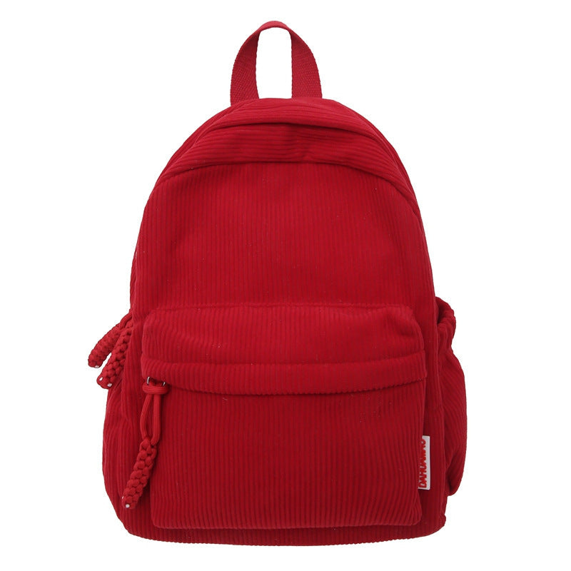 Corduroy Textured Mini School Backpack-https://detail.1688.com/offer/1034541792854.html-Calm Wears-Red-Calm Wears