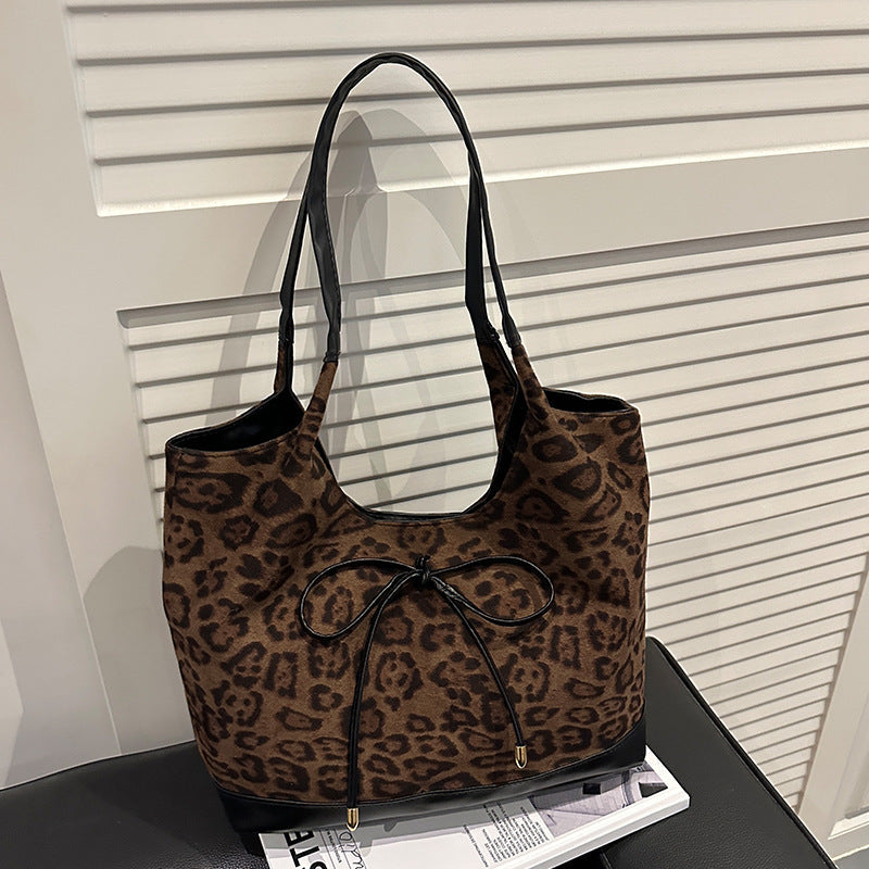 Women's tote bag with stylish leopard pattern and adjustable drawstring-https://detail.1688.com/offer/993474296938.html-Calm Wears-Black-nothing-Calm Wears