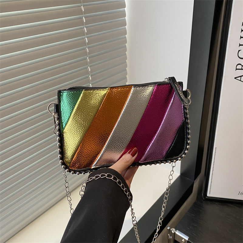 Colorful Metallic Chic Crossbody Bag