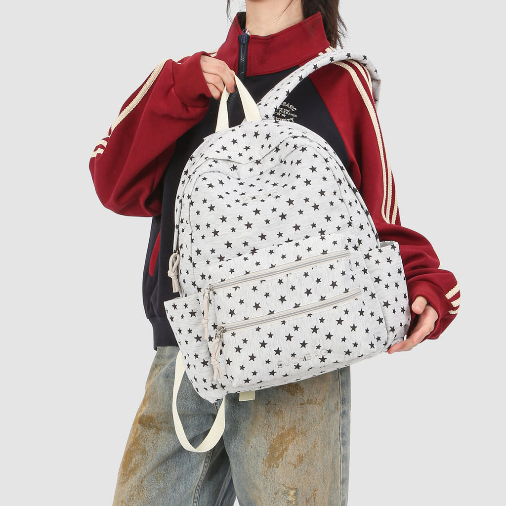 Backpack with Stylish Star Design and Versatile Compartments