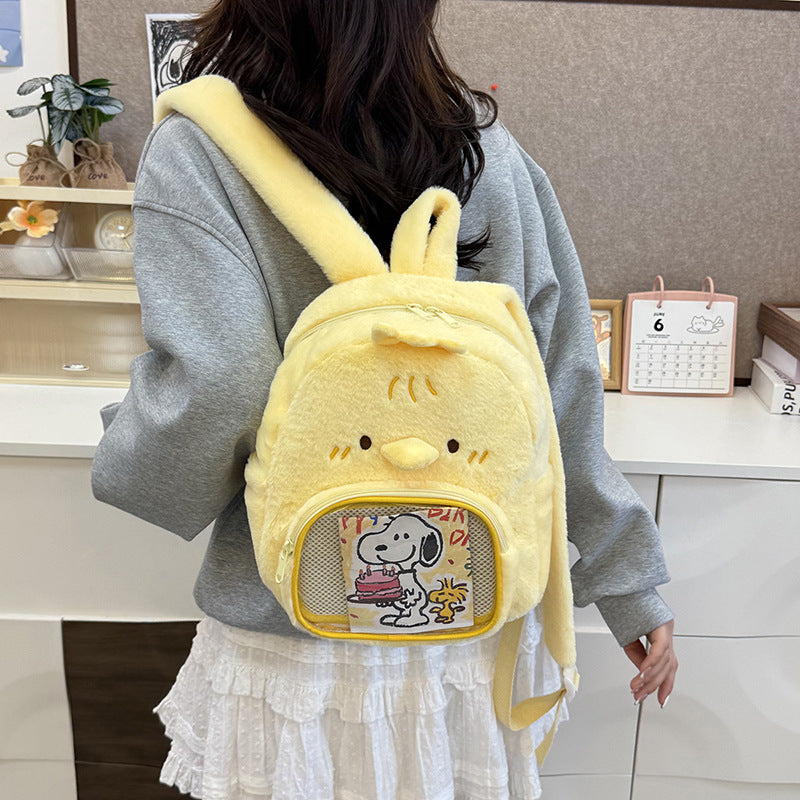 Plush backpack with bunny design