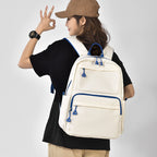 Urban leisure backpack with multifunctional zipper pockets