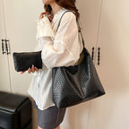 Sleek Textured Leather Hobo Handbag