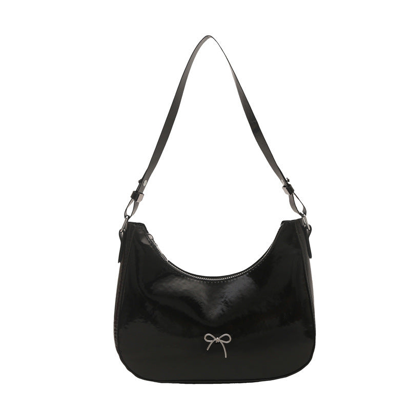 Premium Glossy Faux Leather Hobo Bag
