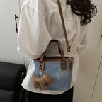 Playful Denim Mini Handheld Tote Bag