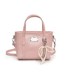 Ladies Mini Handbag with Pearl-Embellished Pendant
