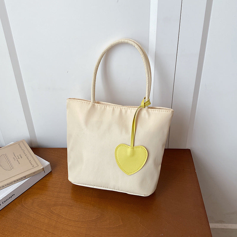 Stylish Heart-Embellished Everyday Tote Bag