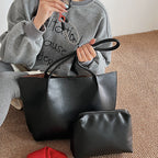 Ladies elegant Glamour Tote-Bag made of high-quality leather-https://detail.1688.com/offer/1027108156154.html-Calm Wears-Black-Size: without pendant-Calm Wears