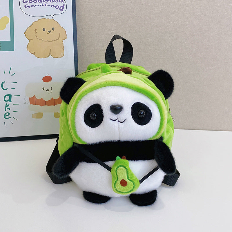 Plush backpack with panda design